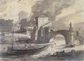 Vue du néoclassicisme du Tibre et du Castel St Angelo Jacques Louis David